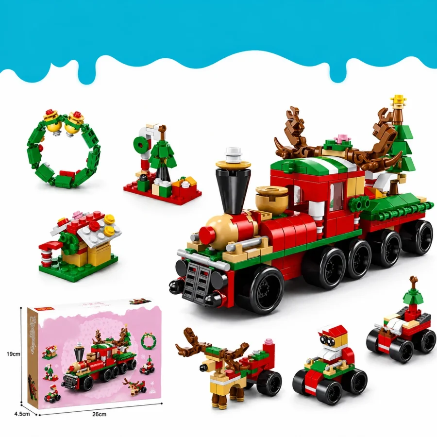 8967-1  Christmas Train 6 in one 270 pcs Colour Box
