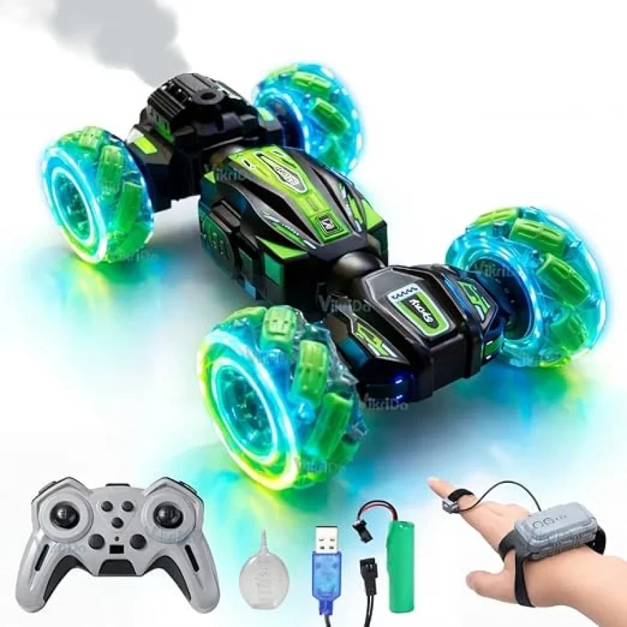 Hand Control Stunt Car with Smoke, Light & Music