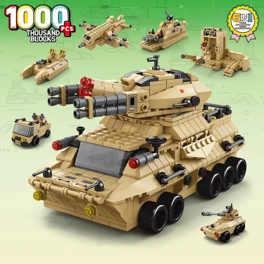 8752-3 Armored Vehicle Yellow 1000 pcs colour bag
