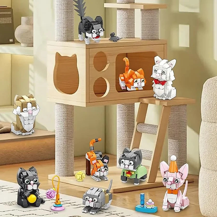S0004 Cute Cats 1069 pcs colour display box 10 in one